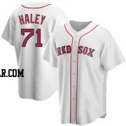 Justin Haley Men's Boston Red Sox White Replica Home Jersey