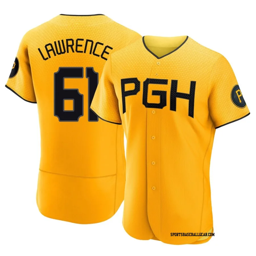 Justin Lawrence Men's Pittsburgh Pirates Gold Authentic 2023 City Connect Jersey