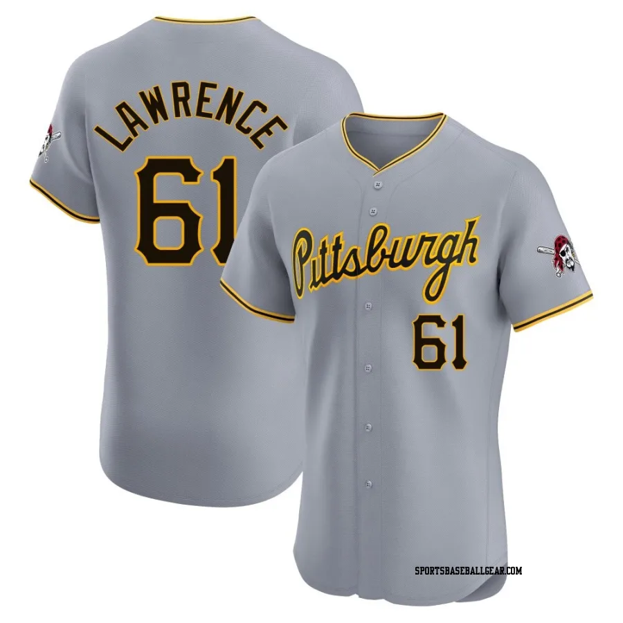 Justin Lawrence Men's Pittsburgh Pirates Gray Elite Road Jersey