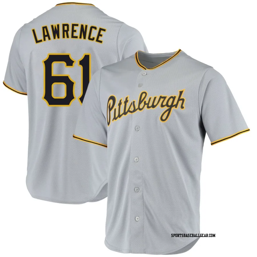 Justin Lawrence Men's Pittsburgh Pirates Gray Replica Road Jersey