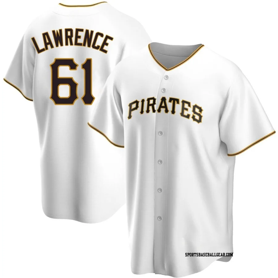 Justin Lawrence Men's Pittsburgh Pirates White Replica Home Jersey