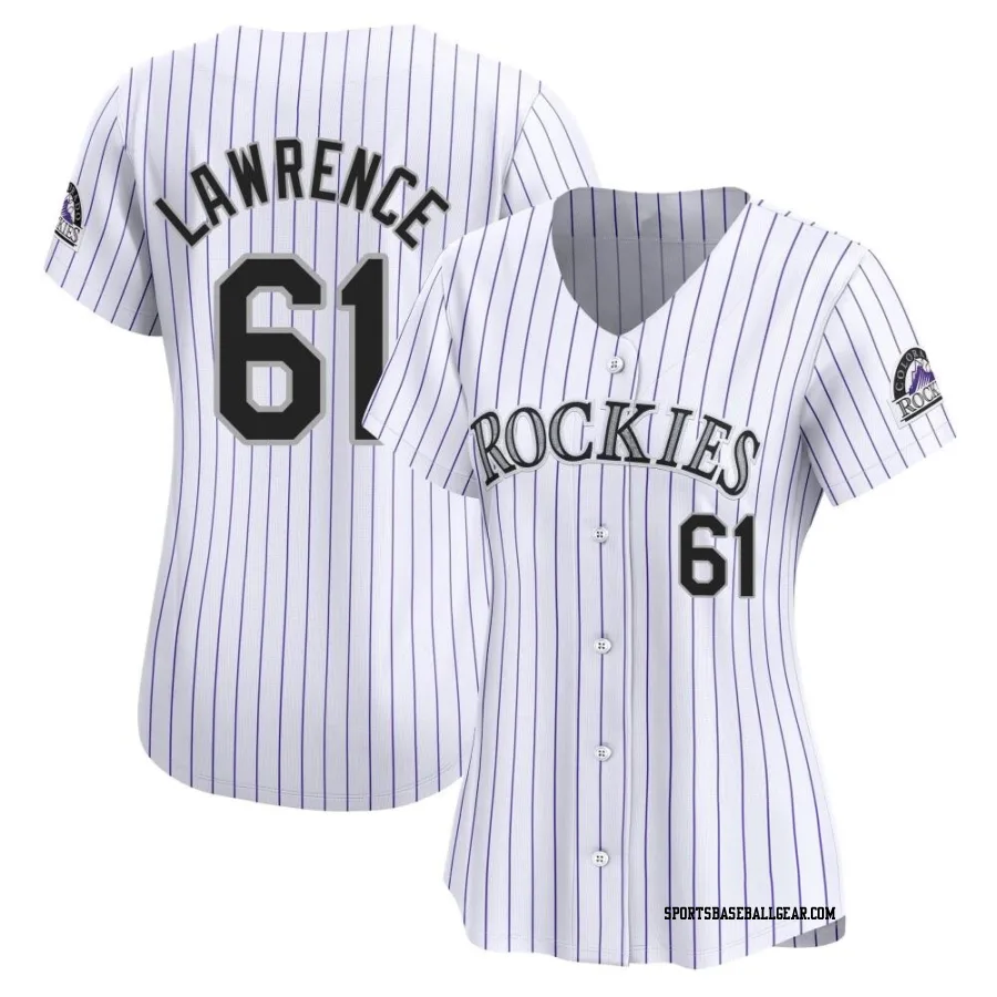 Justin Lawrence Women's Colorado Rockies White Limited Home Jersey