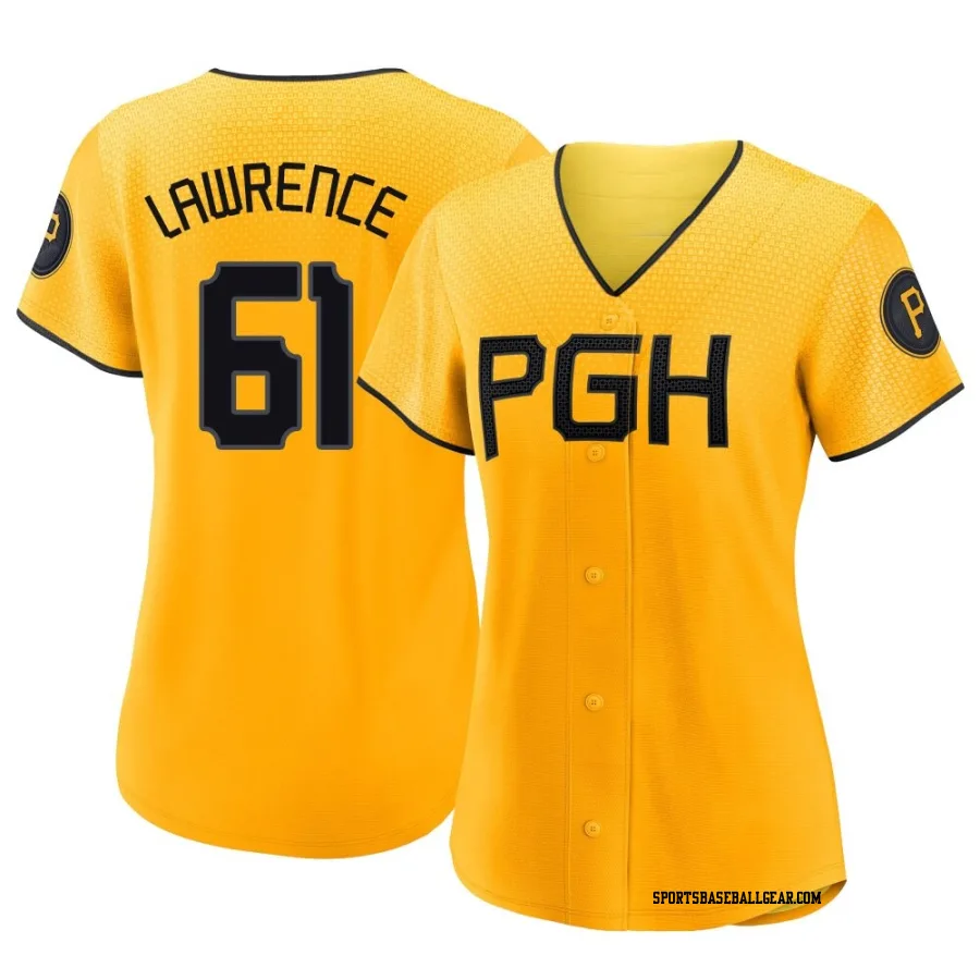 Justin Lawrence Women's Pittsburgh Pirates Gold Authentic 2023 City Connect Jersey