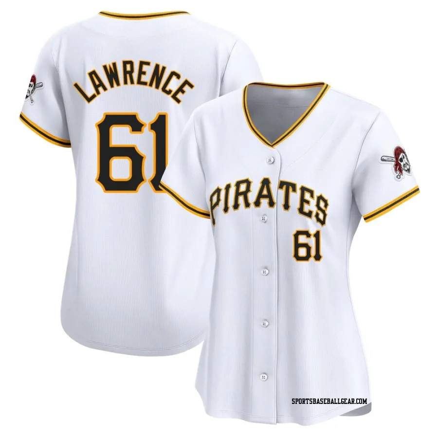 Justin Lawrence Women's Pittsburgh Pirates White Limited Home Jersey