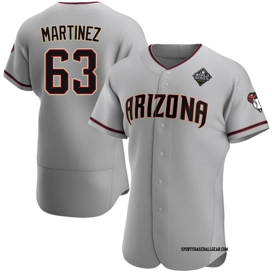 Justin Martinez Men's Arizona Diamondbacks Gray Authentic Road 2023 World Series Jersey