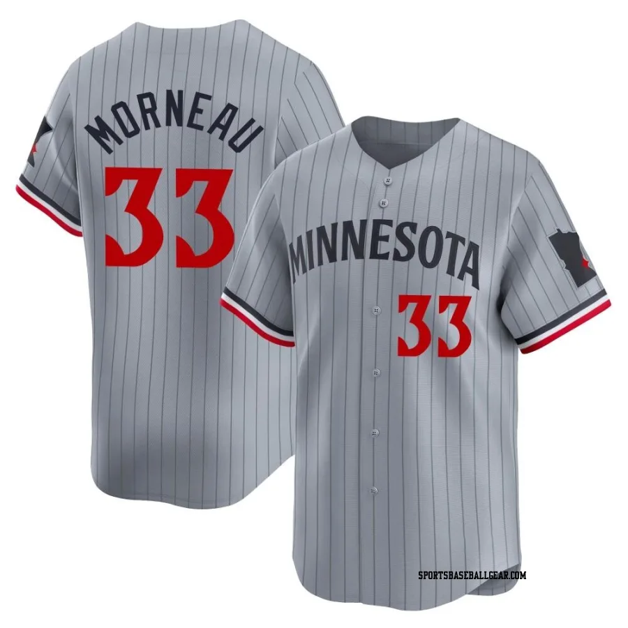 Justin Morneau Men's Minnesota Twins Gray Limited Road Jersey