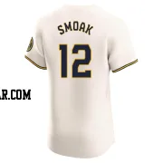 Justin Smoak Men's Milwaukee Brewers Cream Elite Home Jersey