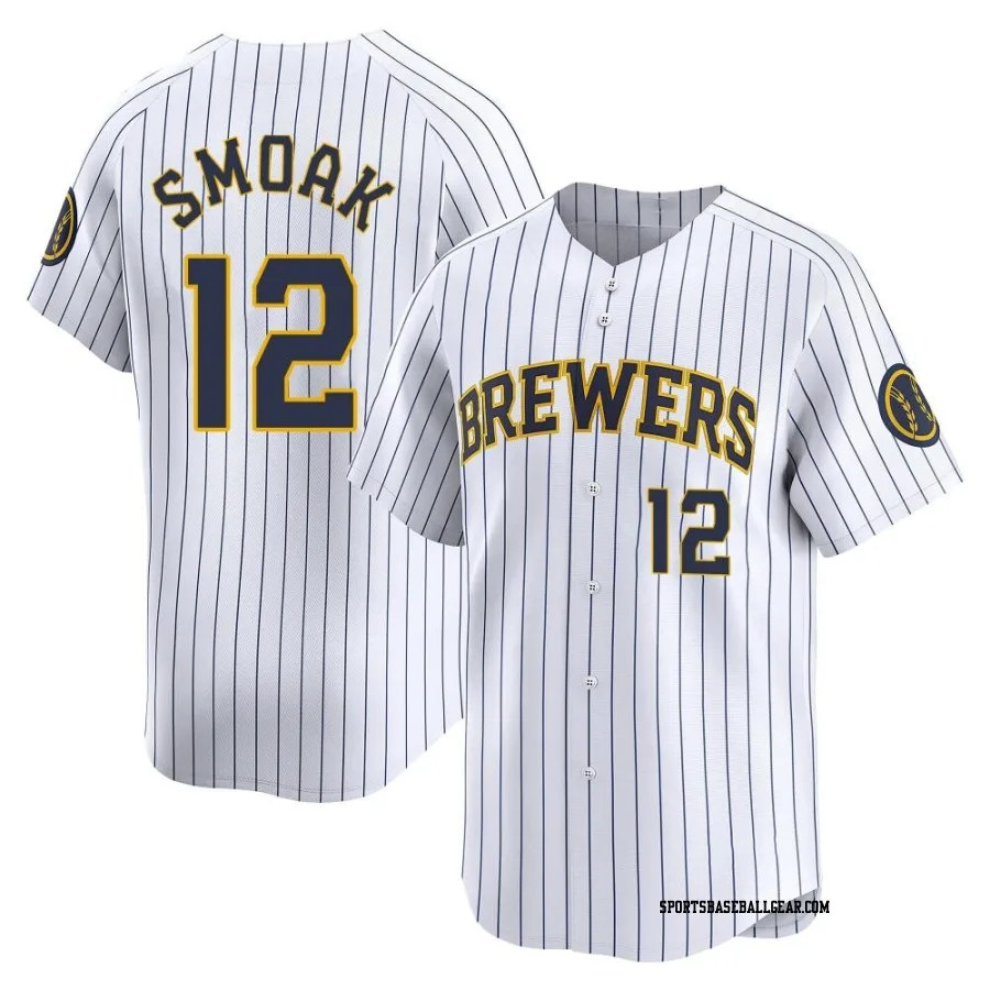 Justin Smoak Youth Milwaukee Brewers White Limited Alternate Jersey
