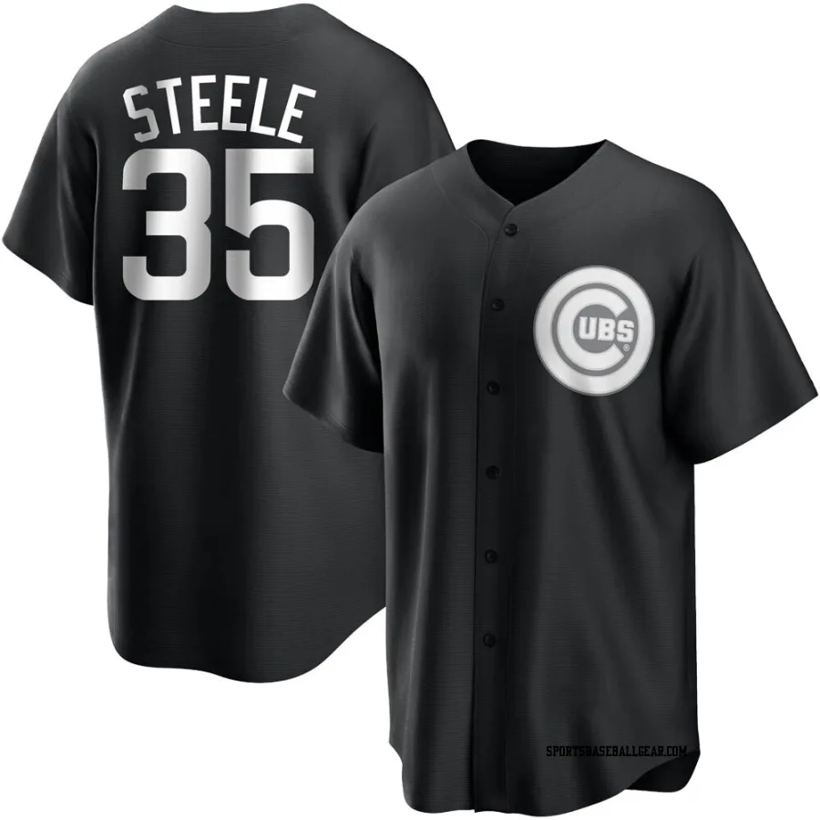 Justin Steele Men's Chicago Cubs Black/White Replica Jersey