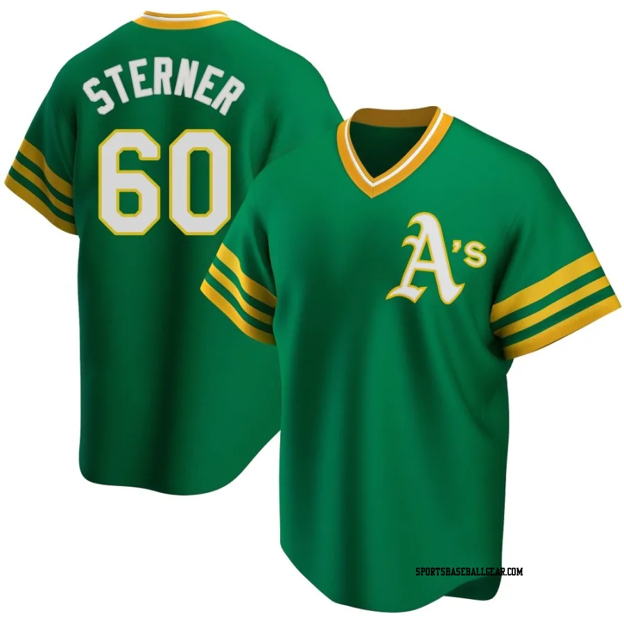 Justin Sterner Men's Oakland Athletics Green Replica R Kelly Road Cooperstown Collection Jersey