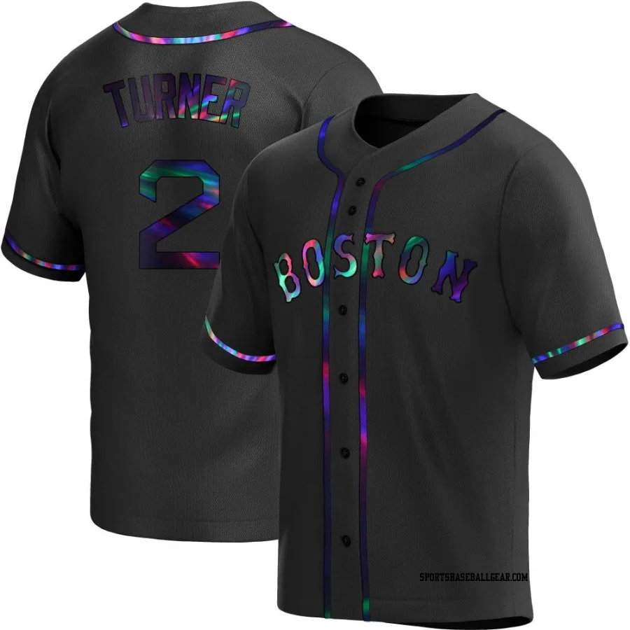 Justin Turner Men's Boston Red Sox Black Holographic Replica Alternate Jersey
