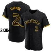 Justin Turner Men's Toronto Blue Jays Black Authentic Snake Skin City Jersey