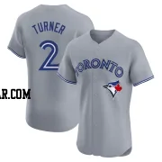 Justin Turner Men's Toronto Blue Jays Gray Elite Road Jersey