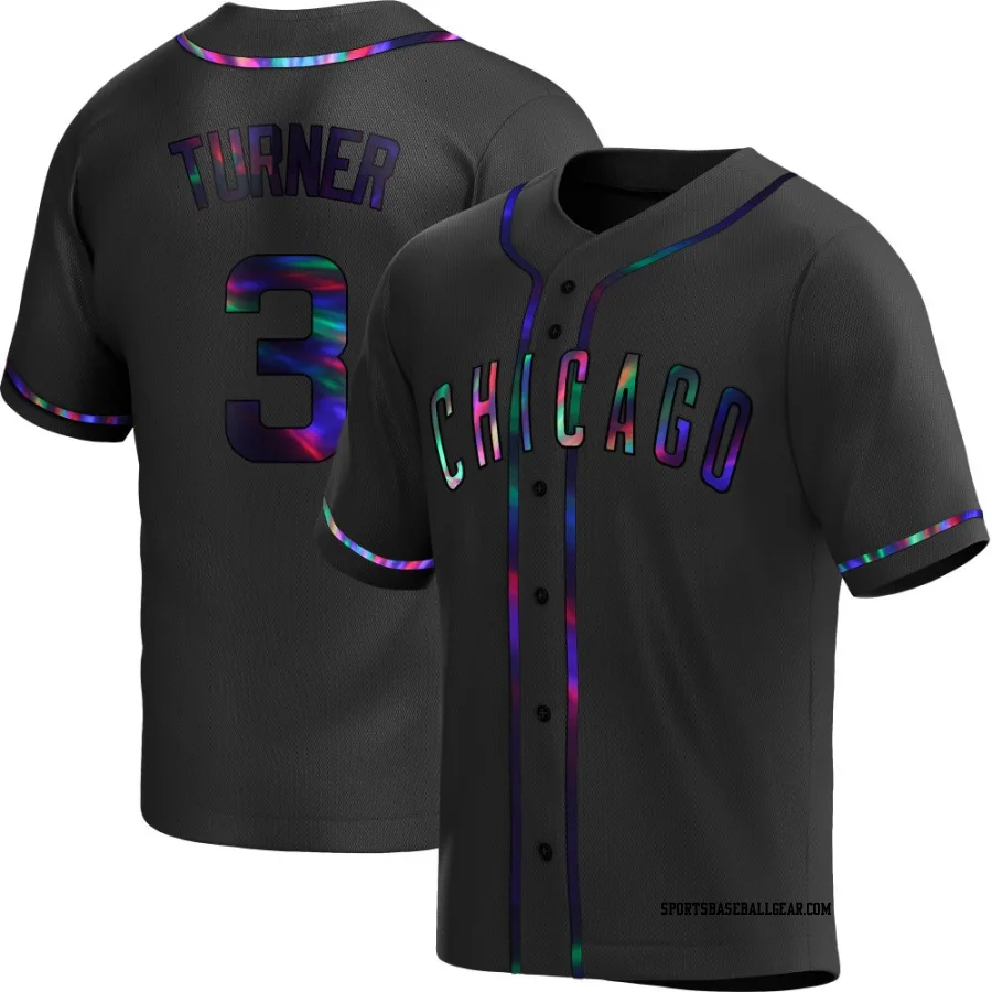 Justin Turner Youth Chicago Cubs Black Holographic Replica Alternate Jersey