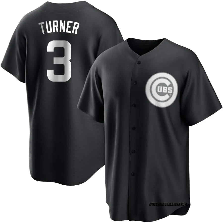 Justin Turner Youth Chicago Cubs Black/White Replica Jersey