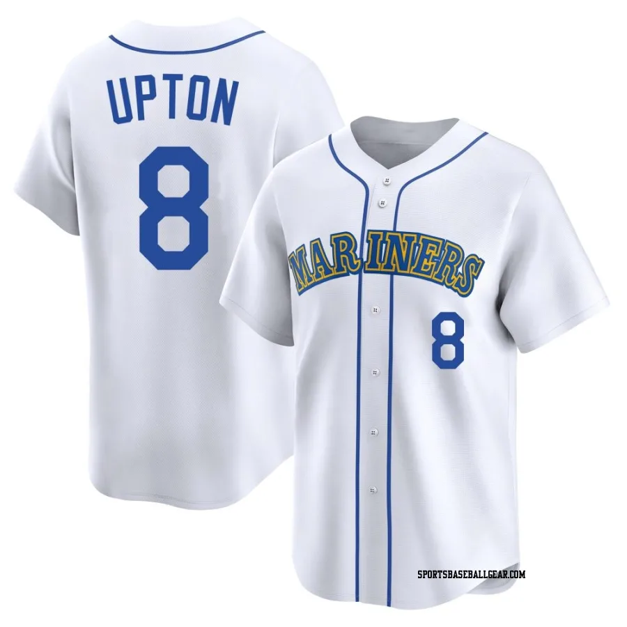 Justin Upton Men's Seattle Mariners White Limited Throwback Cooperstown Collection Jersey
