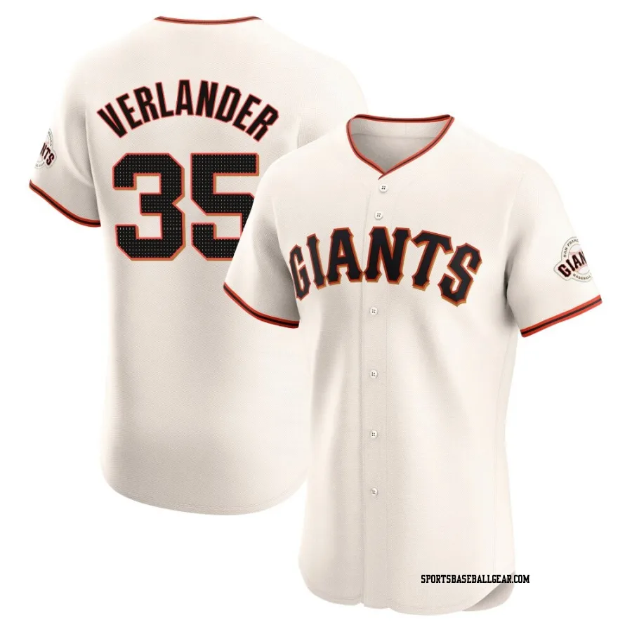 Justin Verlander Men's San Francisco Giants Cream Elite Home Jersey