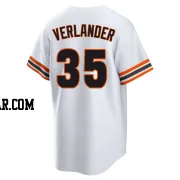 Justin Verlander Men's San Francisco Giants White Limited Throwback Cooperstown Collection Jersey