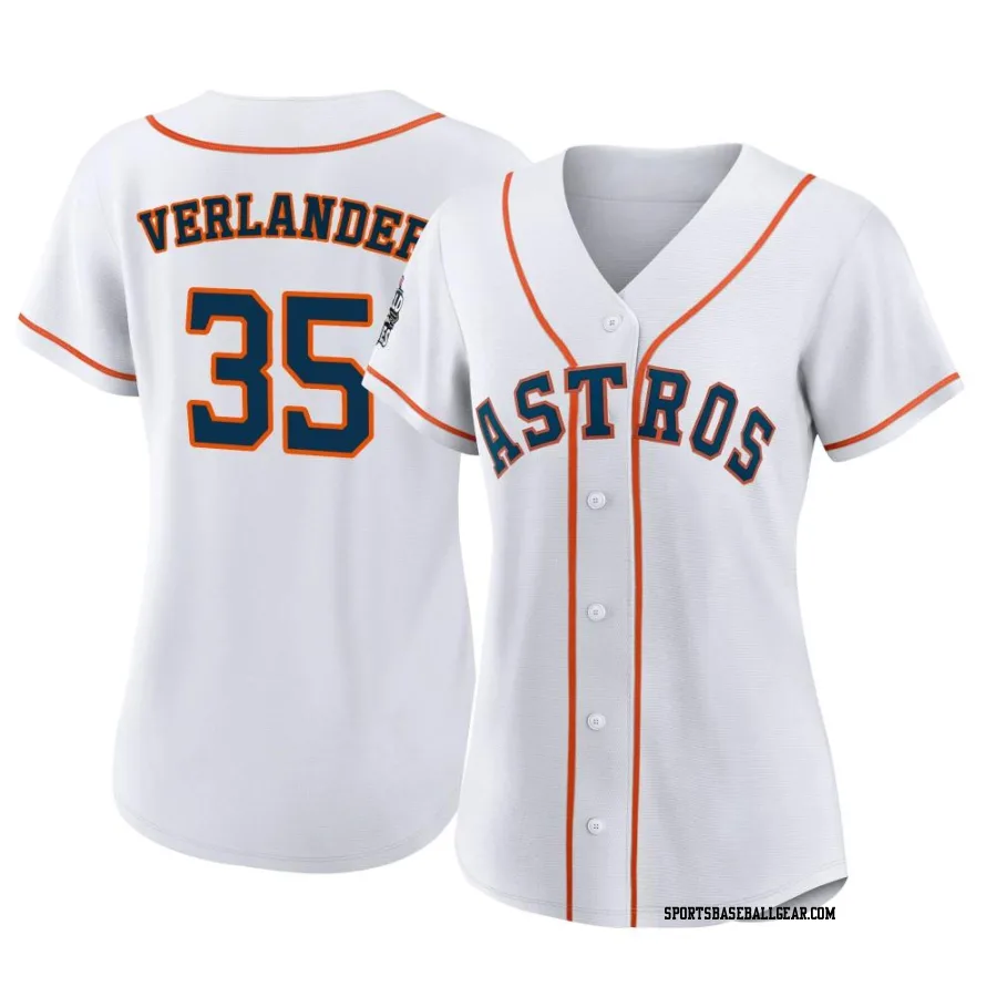 Justin Verlander Women's Houston Astros White Replica 2022 World Series Home Jersey