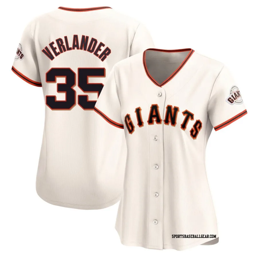 Justin Verlander Women's San Francisco Giants Cream Limited Home Jersey
