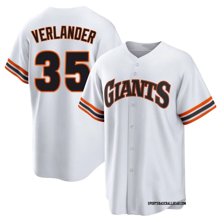 Justin Verlander Youth San Francisco Giants White Limited Throwback Cooperstown Collection Jersey