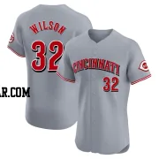 Justin Wilson Men's Cincinnati Reds Gray Elite Road Jersey