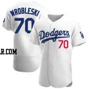 Justin Wrobleski Men's Los Angeles Dodgers White Authentic Home Jersey