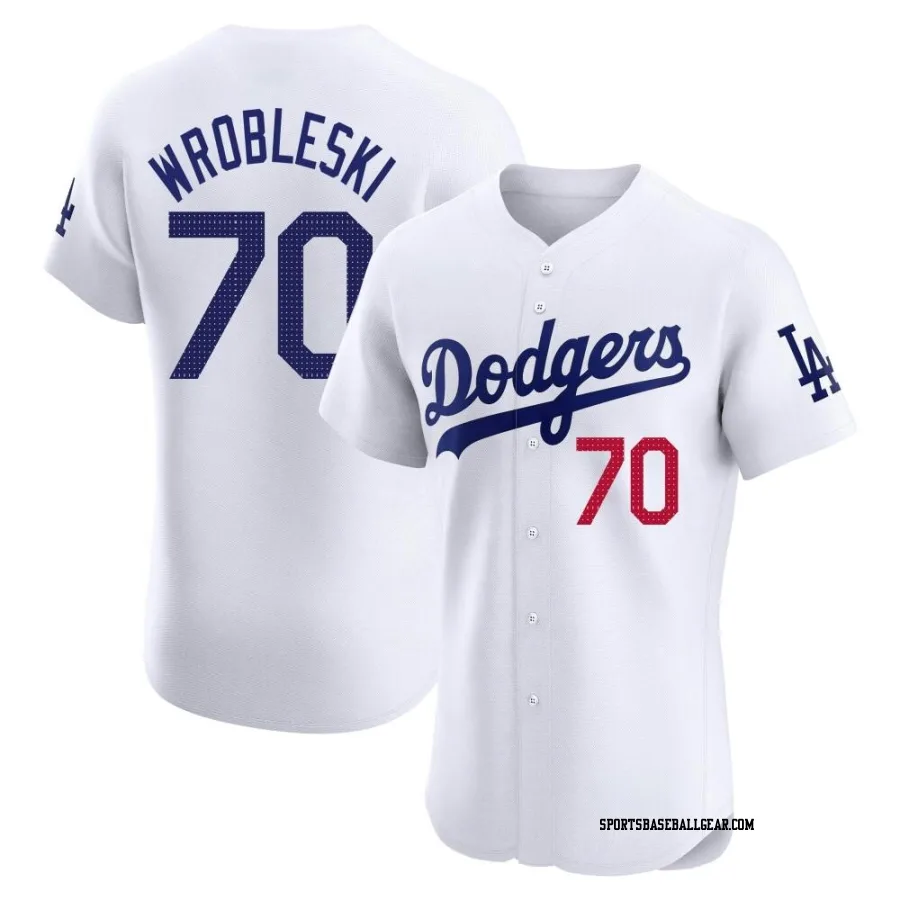 Justin Wrobleski Men's Los Angeles Dodgers White Elite Home Jersey