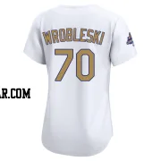 Justin Wrobleski Women's Los Angeles Dodgers Gold Limited White 2025 Collection Jersey