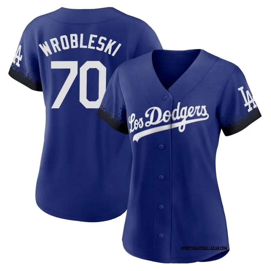 Justin Wrobleski Women's Los Angeles Dodgers Royal Replica 2021 City Connect Jersey