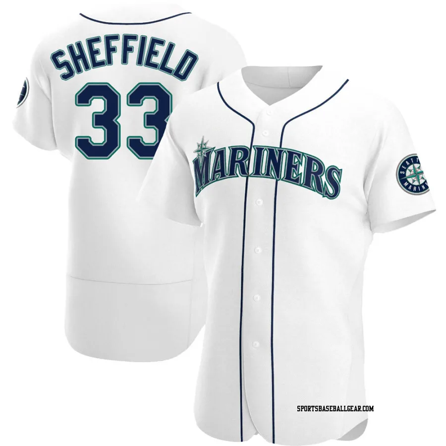 Justus Sheffield Men's Seattle Mariners White Authentic Home Jersey