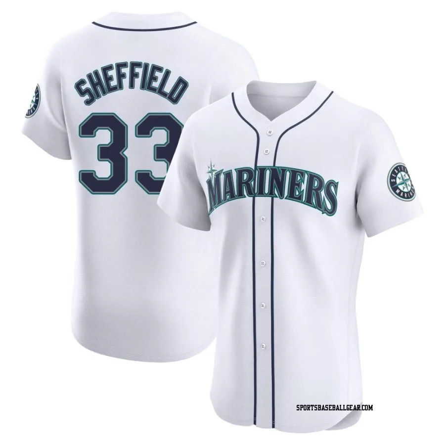 Justus Sheffield Men's Seattle Mariners White Elite Home Jersey