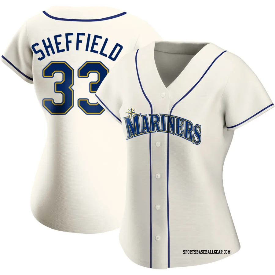 Justus Sheffield Women's Seattle Mariners Cream Replica Alternate Jersey