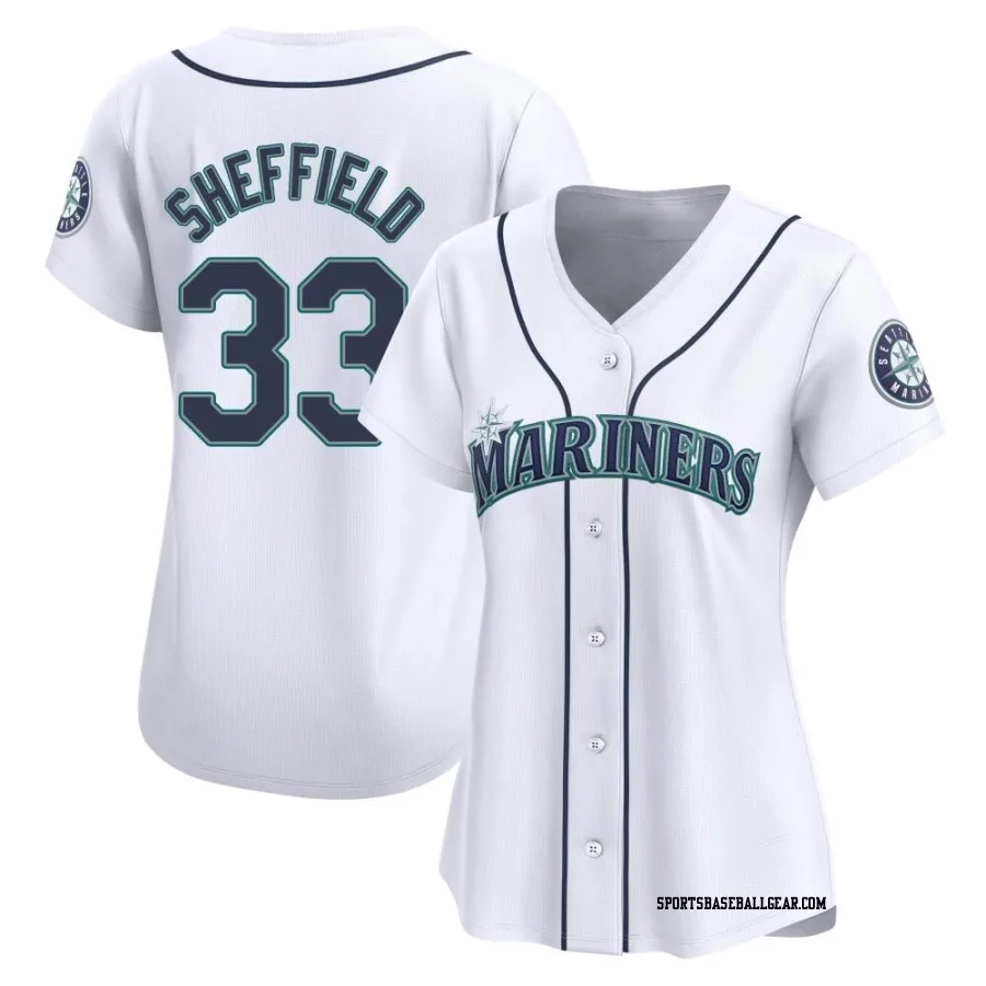 Justus Sheffield Women's Seattle Mariners White Limited Home Jersey