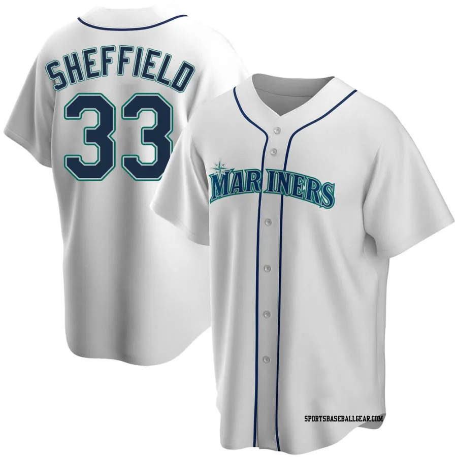 Justus Sheffield Youth Seattle Mariners White Replica Home Jersey