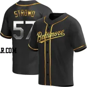 Kade Strowd Men's Baltimore Orioles Black Golden Replica Alternate Jersey