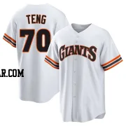 Kai-Wei Teng Men's San Francisco Giants White Limited Throwback Cooperstown Collection Jersey