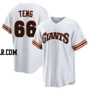 Kai-Wei Teng Men's San Francisco Giants White Limited Throwback Cooperstown Collection Jersey