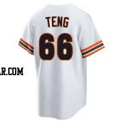 Kai-Wei Teng Men's San Francisco Giants White Limited Throwback Cooperstown Collection Jersey