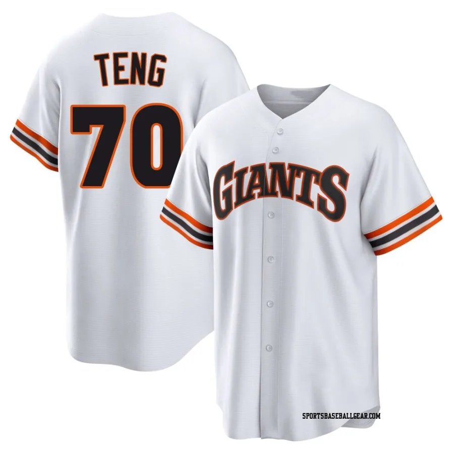 Kai-Wei Teng Youth San Francisco Giants White Limited Throwback Cooperstown Collection Jersey