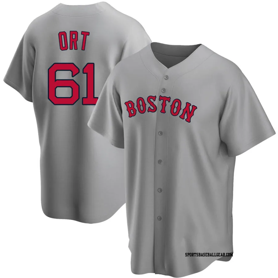 Kaleb Ort Men's Boston Red Sox Gray Replica Road Jersey