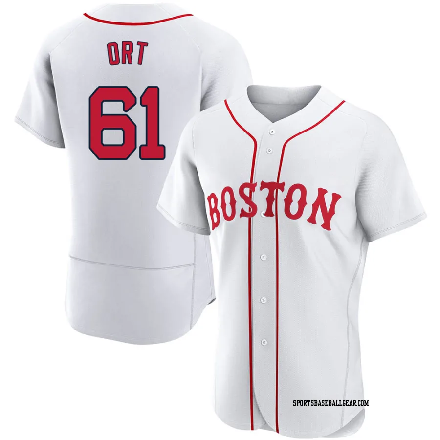 Kaleb Ort Men's Boston Red Sox White Authentic 2021 Patriots' Day Jersey
