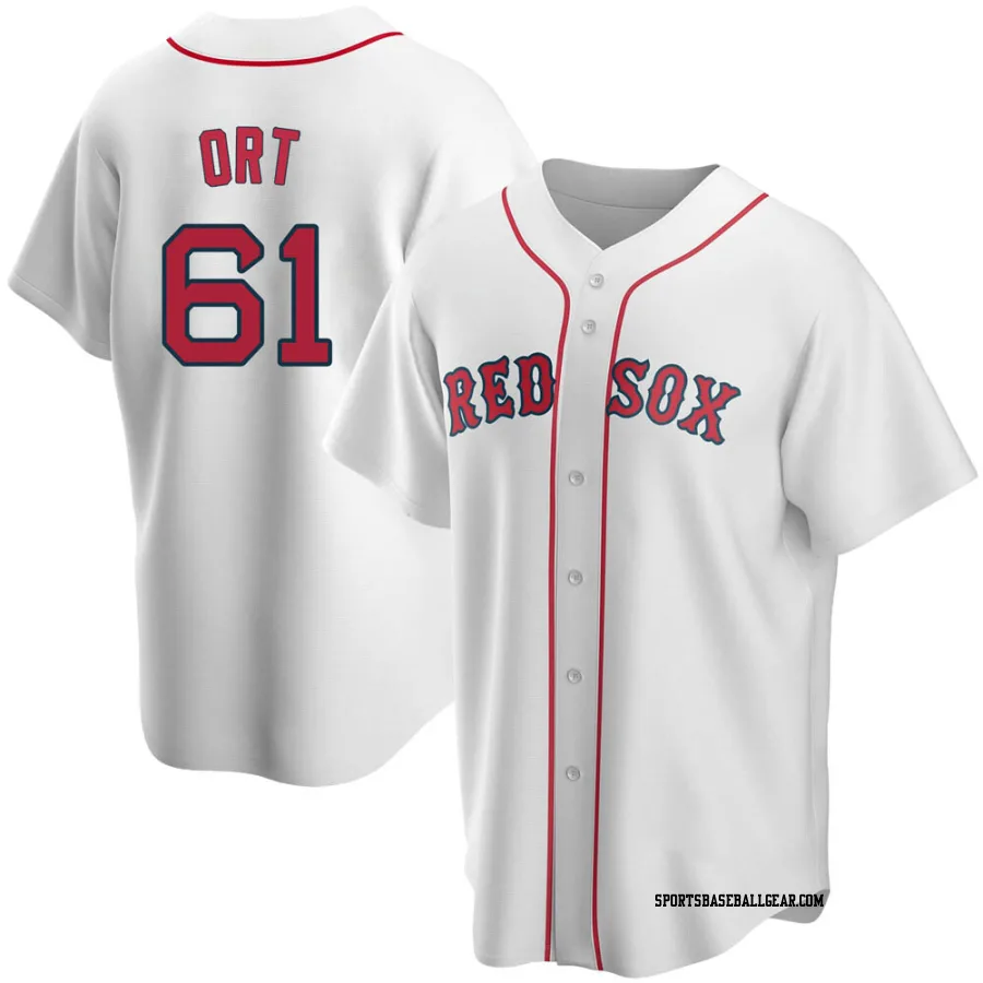 Kaleb Ort Men's Boston Red Sox White Replica Home Jersey