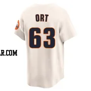 Kaleb Ort Men's Houston Astros Cream Limited Throwback Cooperstown Collection Jersey
