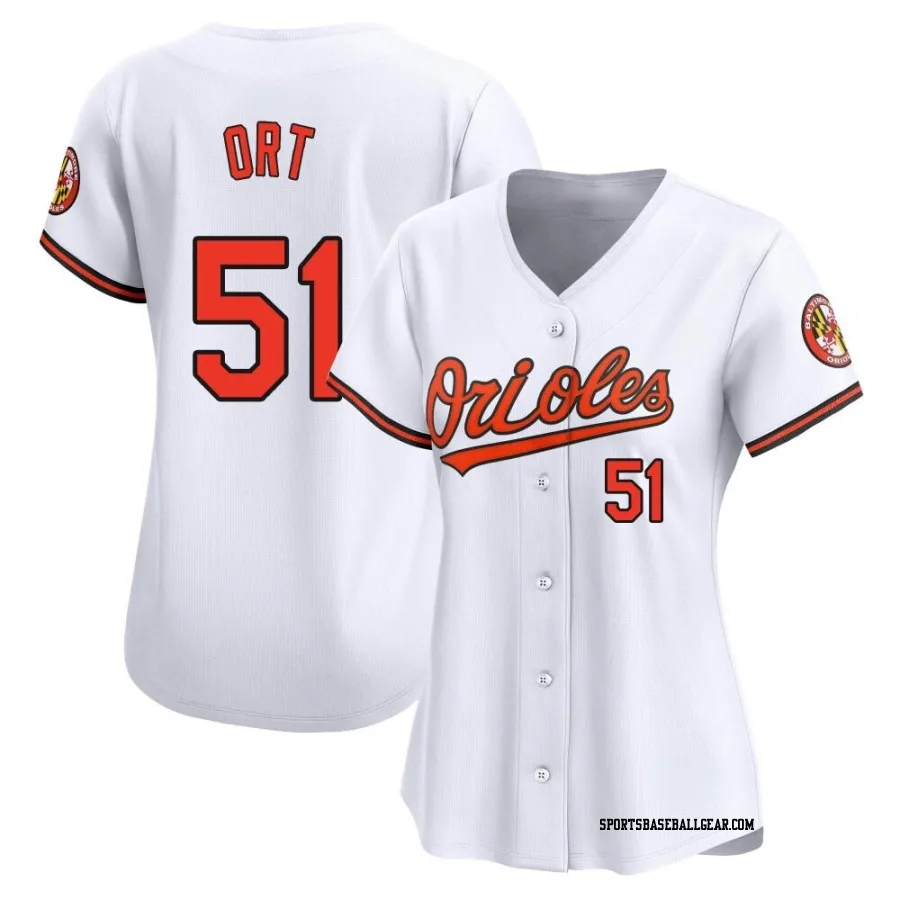 Kaleb Ort Women's Baltimore Orioles White Limited Home Jersey