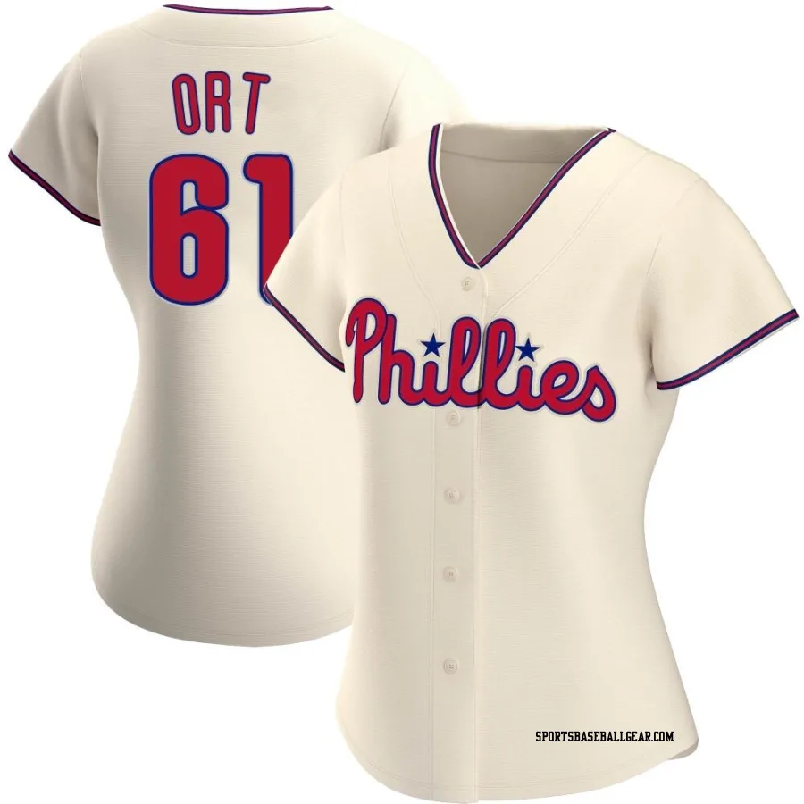 Kaleb Ort Women's Philadelphia Phillies Cream Authentic Alternate Jersey