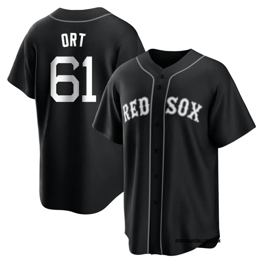 Kaleb Ort Youth Boston Red Sox Black/White Replica Jersey