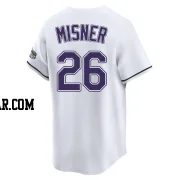 Kameron Misner Men's Tampa Bay Rays White Limited Throwback Cooperstown Jersey