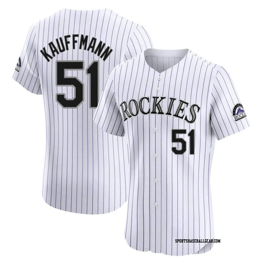 Karl Kauffmann Men's Colorado Rockies White Elite Home Jersey