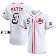 Ke'Bryan Hayes Men's Cincinnati Reds White Elite 2025 Speedway Classic Alternate Jersey